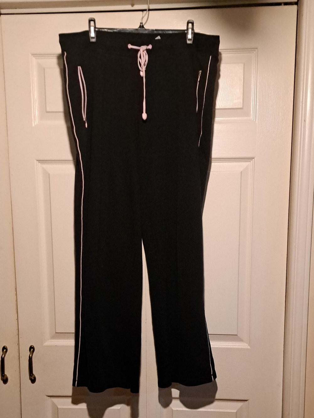Womans breast cancer awarenes Black Sweatpants with Pink Trim and Drawstring 3X